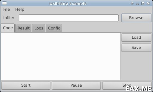 GUI приложение на Erlang - вид под Xfce