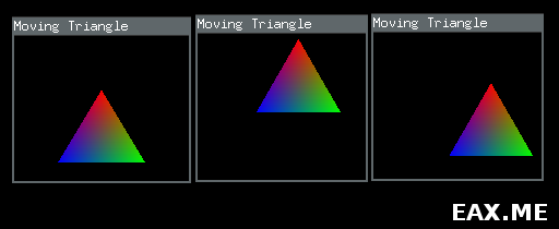 Радужный треугольник, который можно двигать
