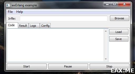 Пример использования wxErlang - вид под Windows