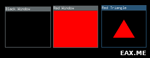Черное окно, красное окно и красный треугольник