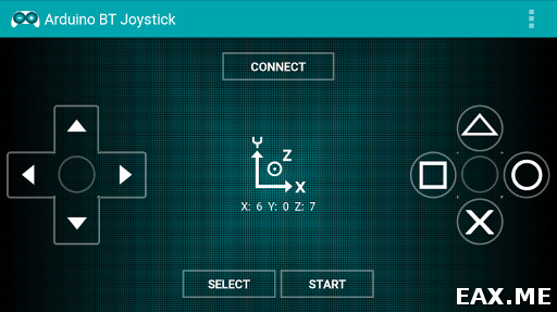 Интерфейс приложения Arduino BT Joystick