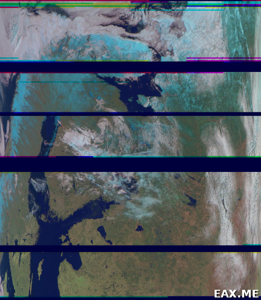 Изображение от спутника Meteor M2