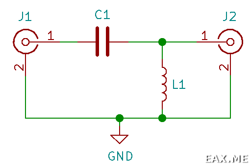 Принципиальная схема согласующей LC-цепи