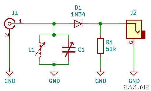 Схема простого детекторного приемника