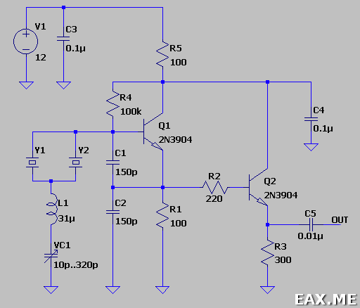 Схема генератора переменной частоты Super VXO