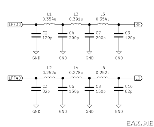 Схема апконвертера: фильтры нижних частот