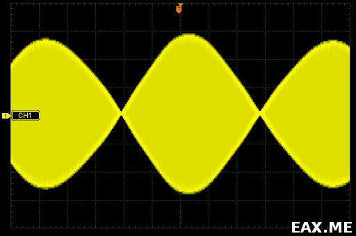 SSB-сигнал самодельного трансивера на осциллографе