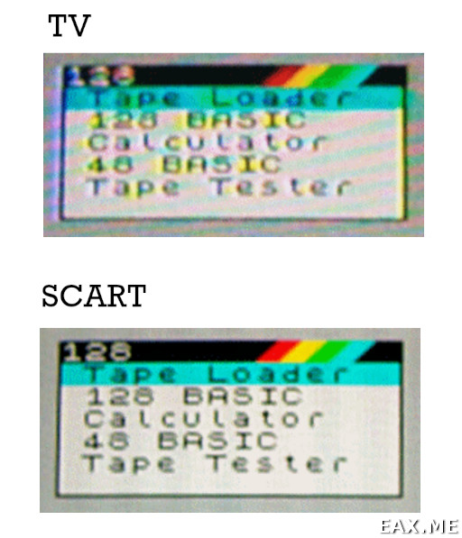 ZX Spectrum 128: вывод изображения при помощи антенного входа и SCART