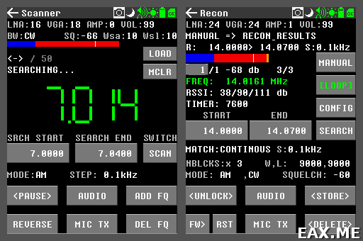 Приложения Scanner и Recon  в Portapack H4M