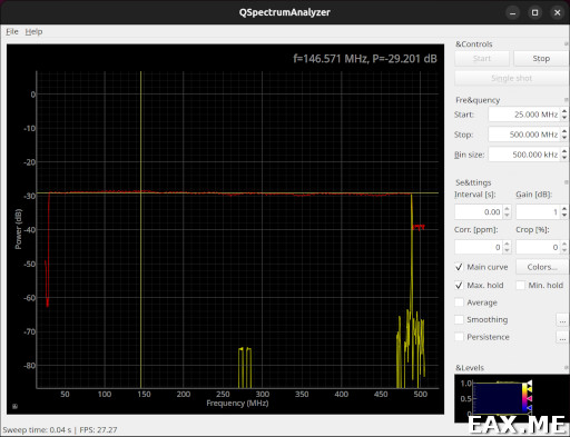 Режим max hold в QSpectrumAnalyzer