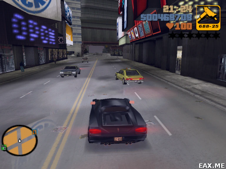 Отражение в лужах в игре Grand Theft Auto III